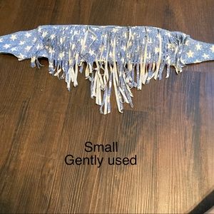 Strapless white and blue stars Bikini top